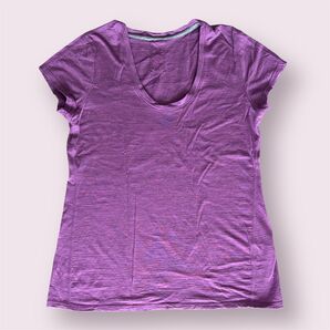 A&F メリノウール100% ベースレイヤー パープル系 半袖 レディース