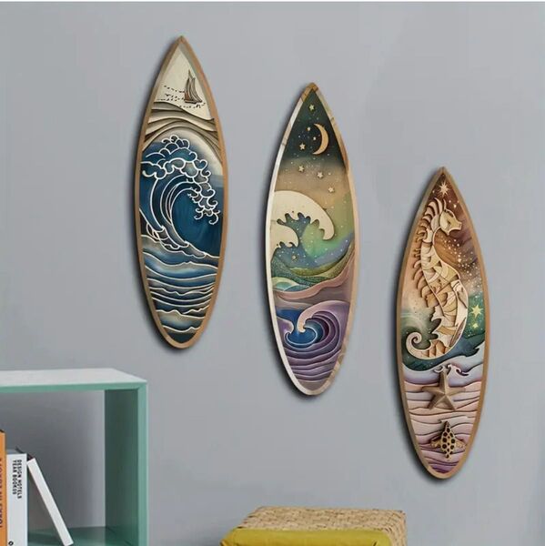 ウェルカムボード 玄関飾り リビング 海 夏 壁掛け インテリア 雑貨 装飾品 木製プレート