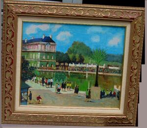 Art hand Auction 8号 油絵 青木一夫 パリー リュクサンブルグ公園, 絵画, 油彩, 自然, 風景画