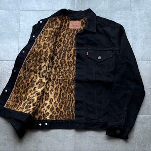 12AW シュプリーム リーバイス デニムジャケット ブラック レオパード M