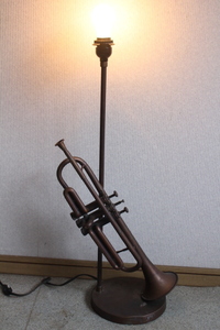  operation goods # rare article [ trumpet attaching ] stand light # desk lamp lighting floor electrical appliances electric trumpet wind instruments Vintage Showa Retro antique old tool 