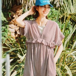 ニコアンド dryクシュワイドロンパース レンガ