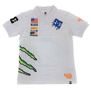 DC SHOES MONSTER ENERGY ディーシーシューズ モンスターエナジー Ken Block サイドロゴ ポロシャツ（ホワイト）(L)【並行輸入品】