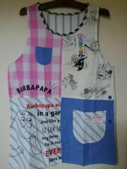  free shipping apron Barbapapa M~L the back side . Kawai i! childcare worker san .