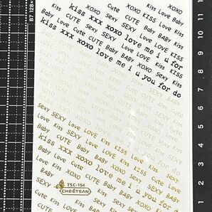 xoxo ワード 黒白金 大ネイルシール 154