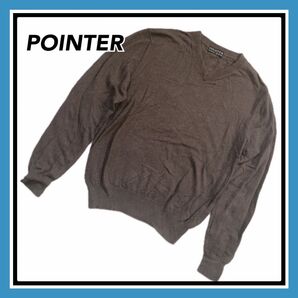 POINTER/ポインター★コットン×カシミヤ ニット セーター ブラウン 薄手