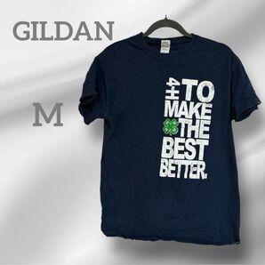 一点限り GILDAN ギルダン Tシャツ ネイビー Mサイズ プリントTシャツ ロゴT