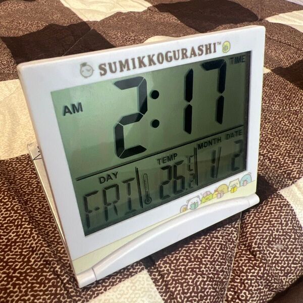 すみっコぐらし デジタル時計 温度計機能付き ホワイト系