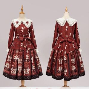 Cherry Bomb OP Red ドレス ロリィタ ワンピース 桃爆 虞美人 ロングワンピース ロリータ