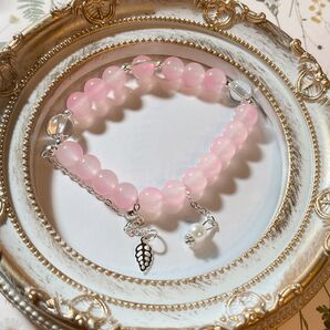 【相場以下!!】ローズクォーツ ブレスレット 天然石 パワーストーン ピンク