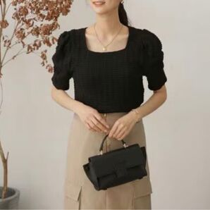 NANO universe(ナノ・ユニバース)タックデザインスリーブジャガードカットトップス