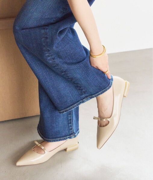 LE TALON ポインテッドストラップリボンフラット 22cm