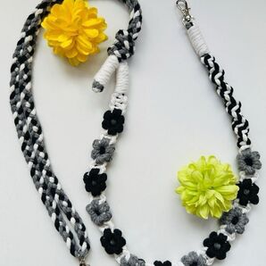 オーダーメイド可能!お花のマクラメショルダーストラップ(アジャスター機能付き)