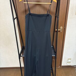 11 ブラック キャミソール オールインワン シンプル