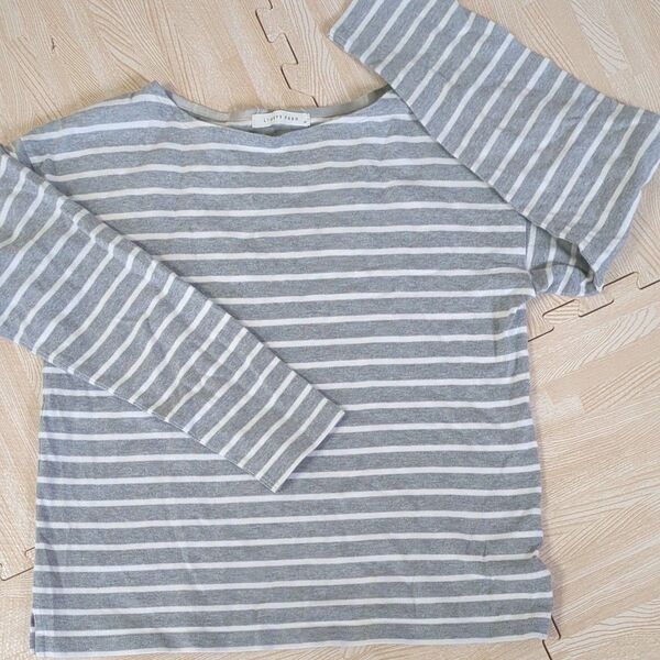 LIPSY'S FARM ボーダーカットソー グレー 長袖 Tシャツ