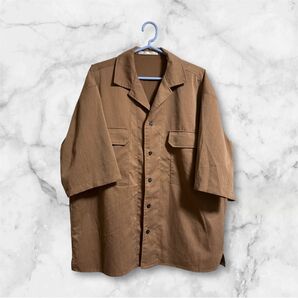 オープンカラー 半袖 シャツ ボックス ビンテージ ベージュ