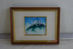 Art hand Auction Cloisonne painting [Mt. Fuji/Suizan] Ceramic painting Ceramic panel painting Cloisonne painting Frame size: 32.5cm x 42.5cm x 4.5cm, Artwork, Painting, others