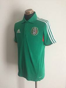 【adidas】サッカーポロシャツ サイズJ/S メキシコ代表 立体裁断 スポーツ素材 高機能 アディダス 