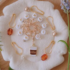 カフェラテ 段数カウンター 段数マーカー ステッチマーカー ニットマーカー