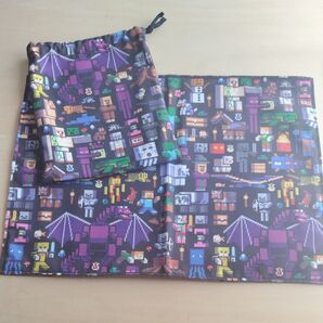 No.5 マインクラフト 巾着 ランチクロス ハンドメイド