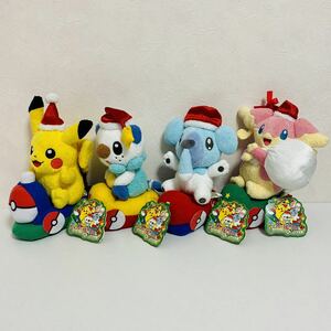 【極美品】ポケモンセンター限定 2011年 つながるぬいぐるみ クリスマスマーケット ピカチュウ ミジュマル クマシュン タブンネ タグ付き