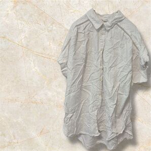 TIME AND TRU 【M】半袖シャツ ブラウス 無地 シンプル