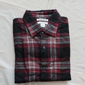 Amazon Essentials フランネルシャツ 長袖 メンズ チェック柄 チェック 秋 冬 S 紫