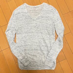 無印良品 リネン 100% Vネック