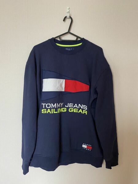 美品◆TOMMY JEANS monkey time スウェット トレーナー◆トミージーンズ◆サイズM◆ネイビー