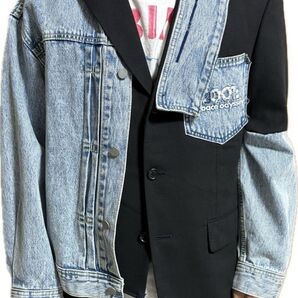 1点物 デニムジャケット×テーラードジャケット ドッキング リメイク