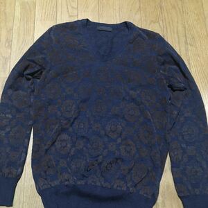 undercover undercover вязаный свитер flocky общий рисунок цветочный принт темно-синий принт шерсть цветок Париж kore