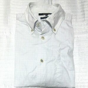 コムサメン シャツ ドレス ビジネス 仕事 カジュアル メンズ チェック ボタンダウン 青 黒 白 ブルー ホワイト