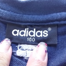 【人気】adidas/アディダス 刺繍ロゴ トレフォイルロゴ 3ストライプ Tシャツ ネイビー サイズ160 キッズ/8043_画像5