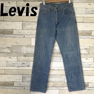 【人気】Levis/リーバイス ハイウエスト ストレートジーンズ ライトブルー サイズW31L34/8542