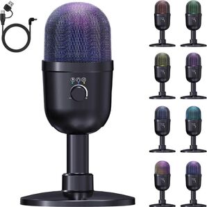 コンデンサーマイク USB 卓上 PC マイク 192kHz/24bit 録音 USBマイク ノイズ軽減 PCマイク