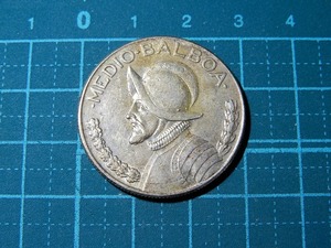 レア 1966年 パナマ共和国　 1/2バルボア 30mm 12g 銀貨 コイン メダル　硬貨　コレクション