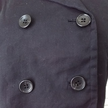 【人気】DKNY/ディーケーエヌワイ 麻混 ショート丈 5分丈 Pコート ジャケット オンワード樫山 ブラック サイズ4 レディース/8791_画像4