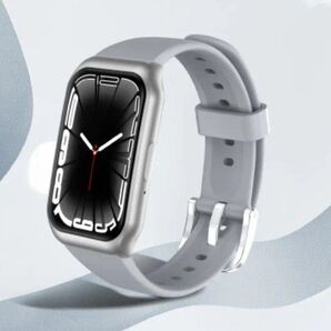 スマートウォッチ 通話機能付き 健康管理モニター LAXASFIT Android専用 単独動作可 ブレスレット 新品 シルバー