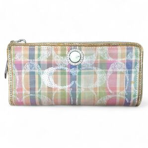 COACH 長財布 マルチカラー チェック柄
