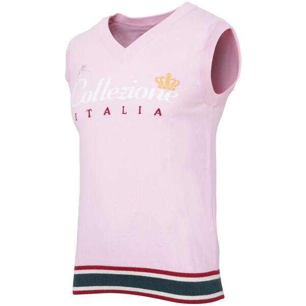 送料無料◆新品◆カッパ Kappa ITALIA レタリング ニットベスト◆(O)◆KC912SW13-PK◆カシミヤ混 Vネックベスト◆Kappa GOLF