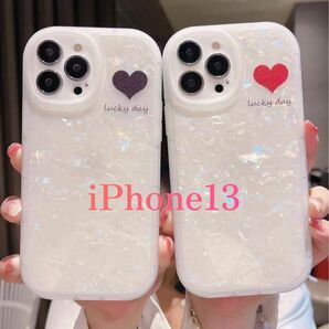 黒 or 赤 ハート シェル スマホケース iPhone13