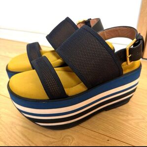 マルニ MARNI サンダル 36 23 プラットフォームサンダル 厚底サンダル マルチカラー スポーツサンダル