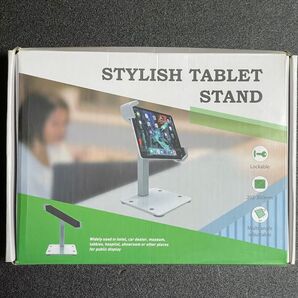 Woleyi タブレットスタンド セキュリティホルダー 卓上縦置型アルミ合金製 盗難防止セキュリティロックキー付き