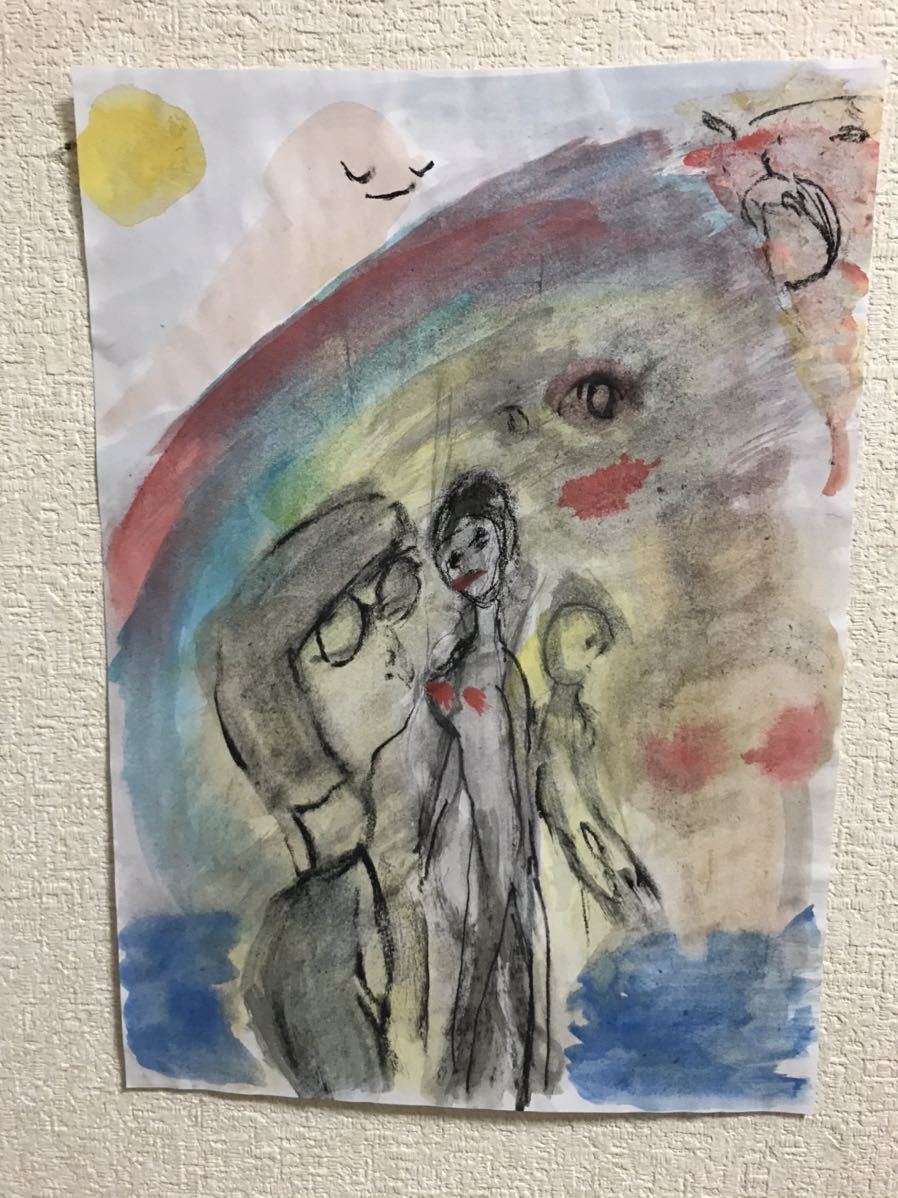 아티스트 Hiro C의 오리지널 패밀리, 삽화, 그림, 파스텔 그림, 크레용 그리기