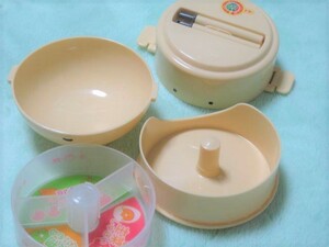 ★未使用 新品 お弁当丸くん お花畑 ふじっ子 お弁当箱 ランチボックス 回転式 景品 非売品 販促品 ノベルティグッズ 箸付き お碗型 日本製