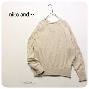 niko and ニコアンド . カシミア混 SOFFIO 定番 Vネック カシミヤ プルオーバー ニット 送料無料