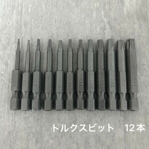 トルクスビットセット S2鋼材 12点セット ビット トルクス 電動ドライバー