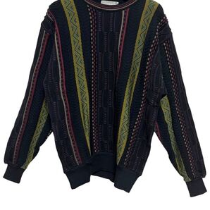 匿名発送 デッドストック 90's 3Dニット 日本製 サイズL ヴィンテージ