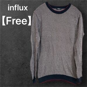influx【Free】インフラックス ボルドー濃淡 ニット 秋冬