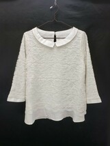 ap1398 △ 新品 ● iMAGE イマージュ ブラウス M オフ ホワイト 白 レース 上品 可愛い 薄手 花柄 切り替え 滑らか 女性らしい お洒落 春 _画像1